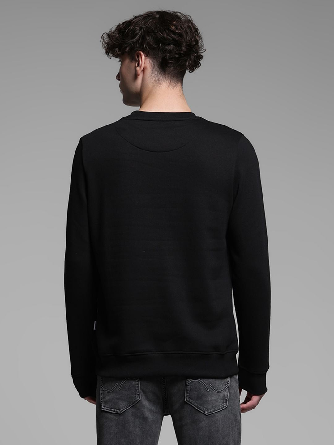 Black Embroidered Sweatshirt