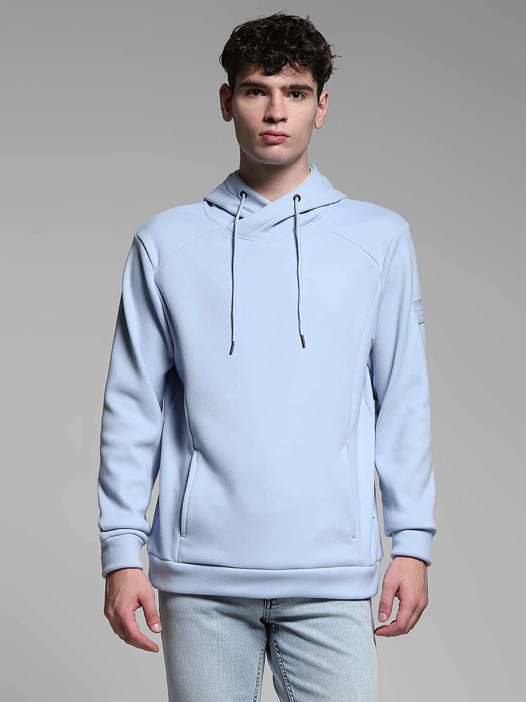 Light Blue Hooded Sweatshirt