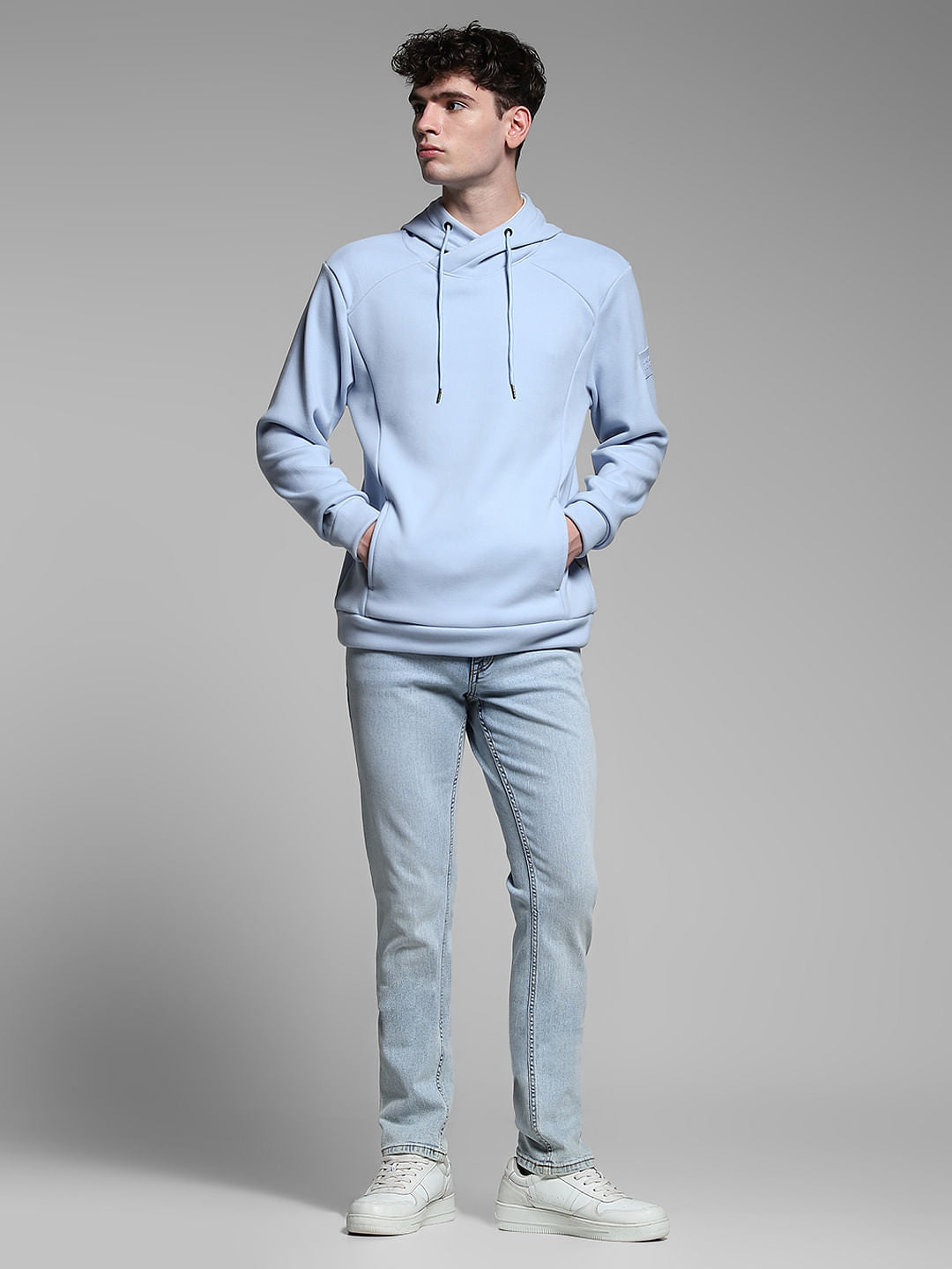 Light Blue Hooded Sweatshirt