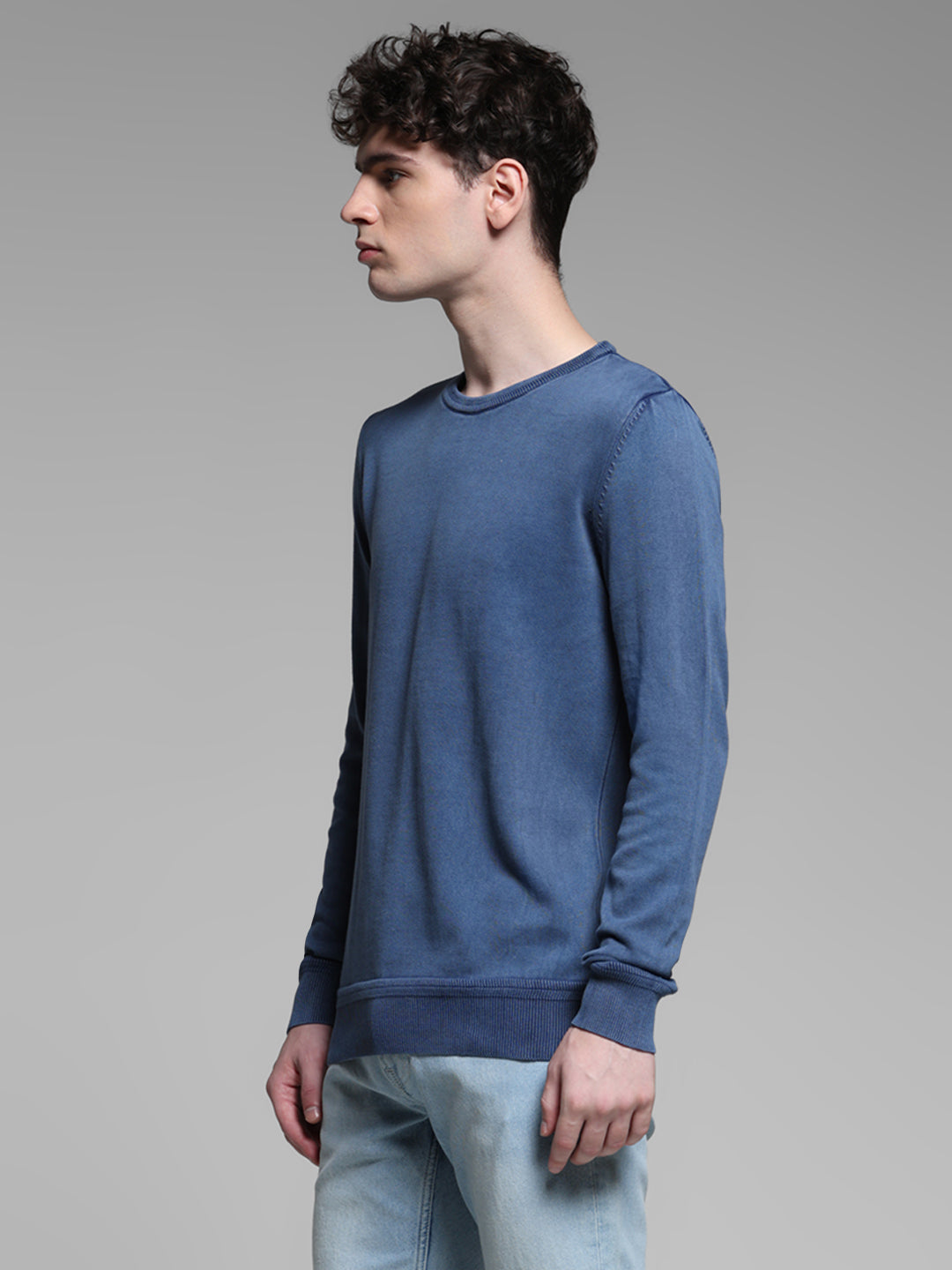 Blue Knitted Pullover