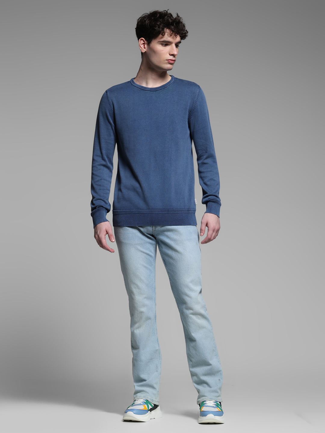 Blue Knitted Pullover
