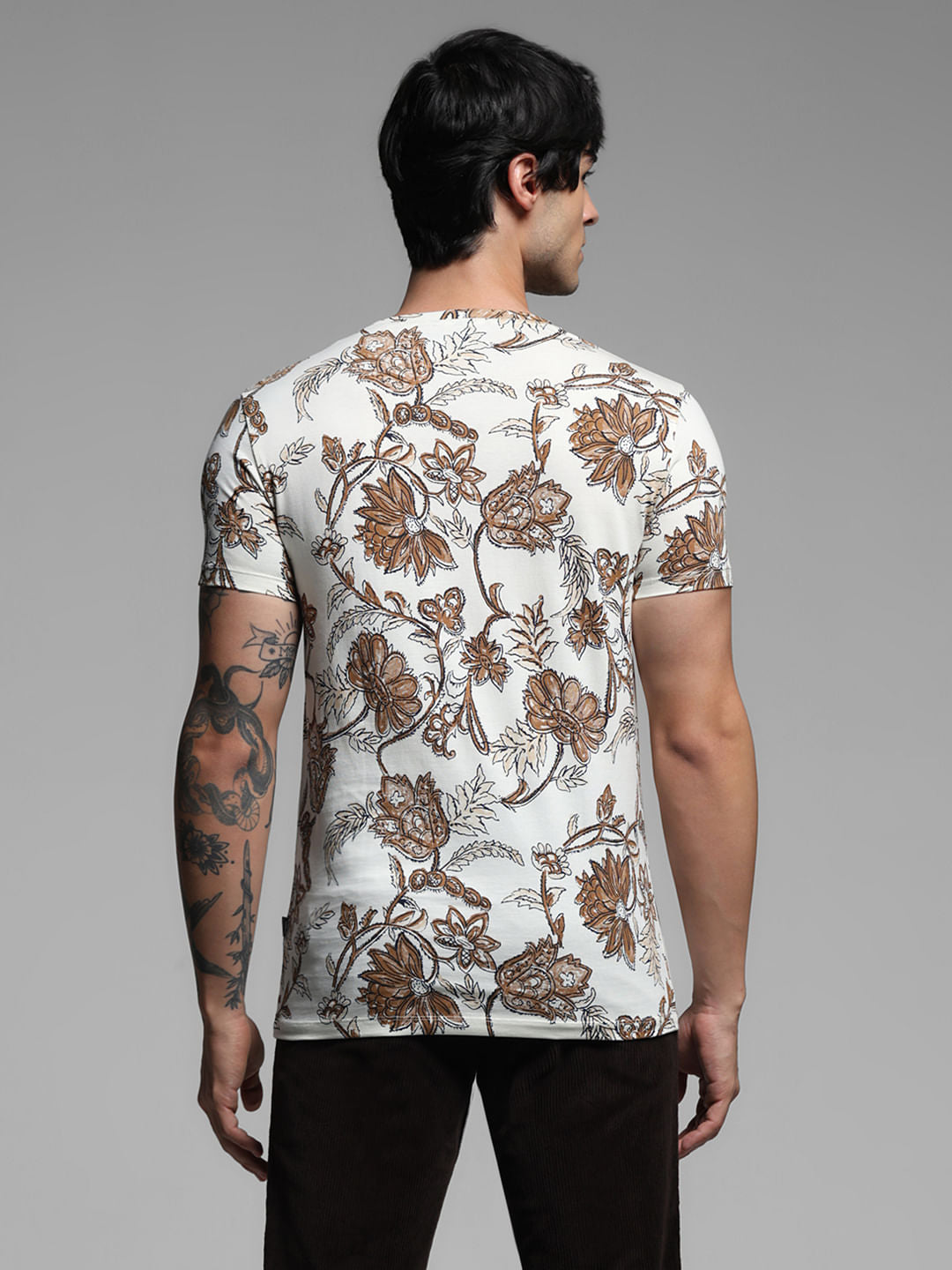 White Printed Crew Neck T-shirt