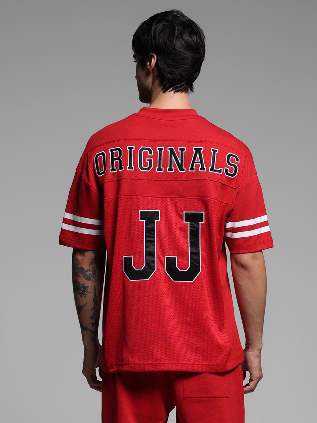 Red Varsity Print Co-ord Set T-shirt