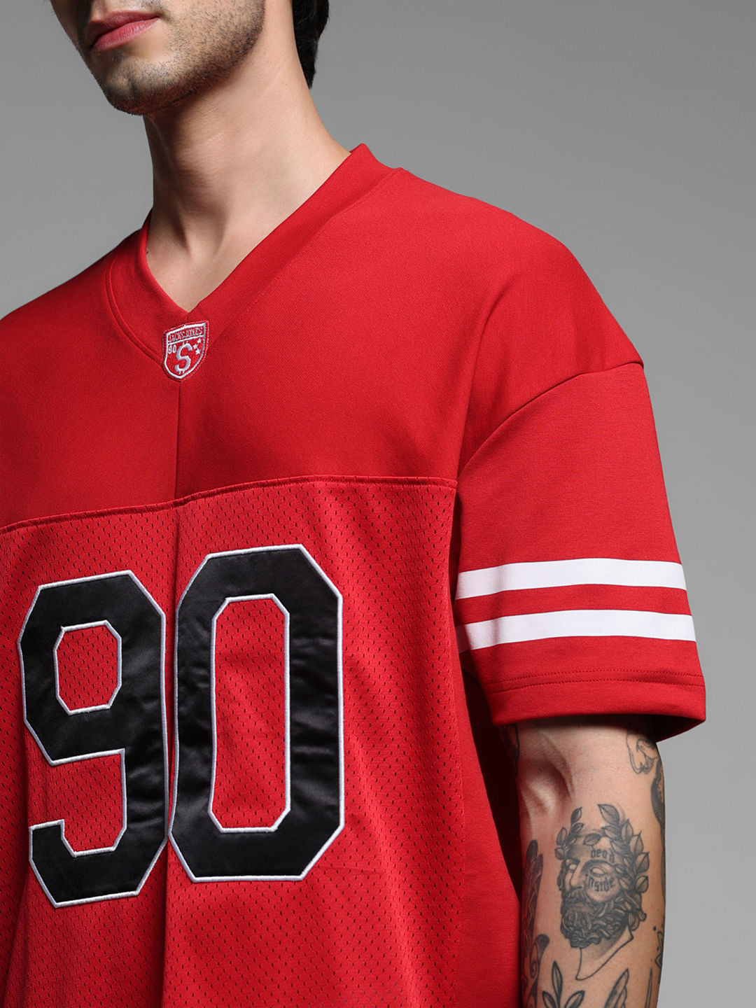 Red Varsity Print Co-ord Set T-shirt