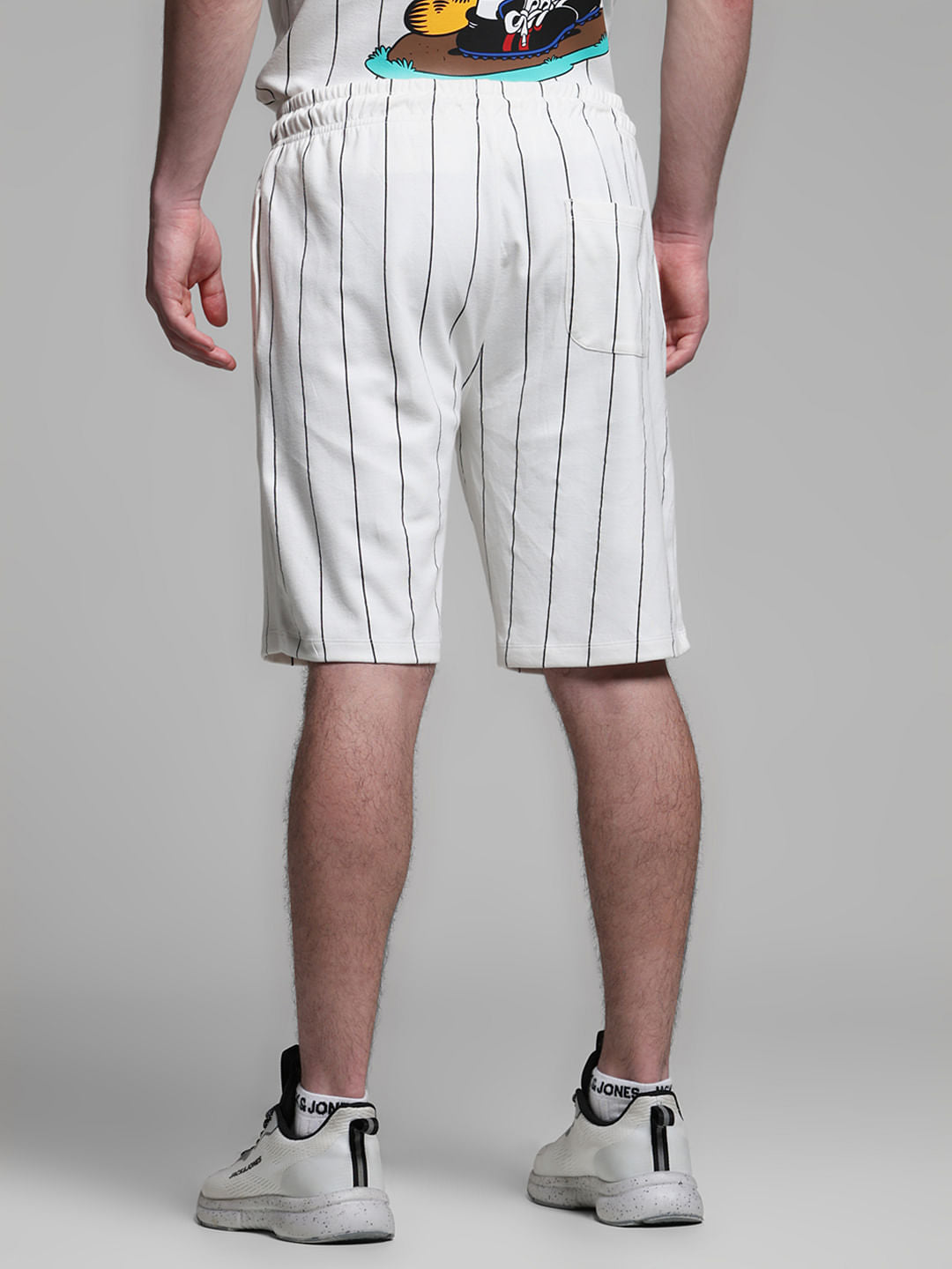 JACK&JONES X GARFIELD White Striped Co-ord Set Shorts