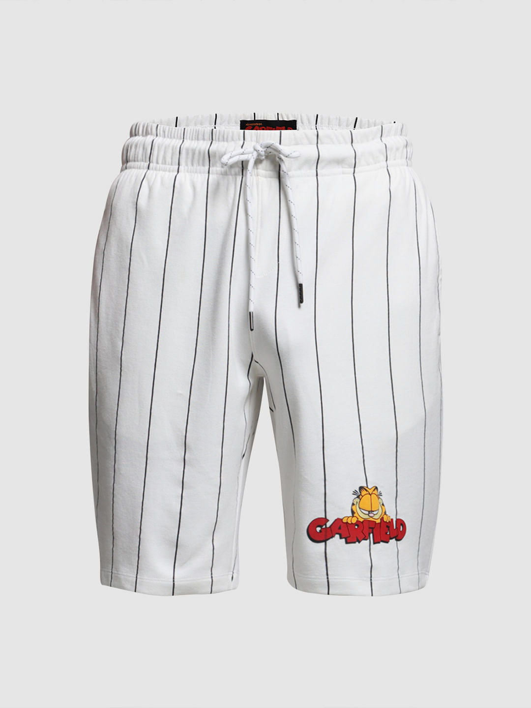 JACK&JONES X GARFIELD White Striped Co-ord Set Shorts