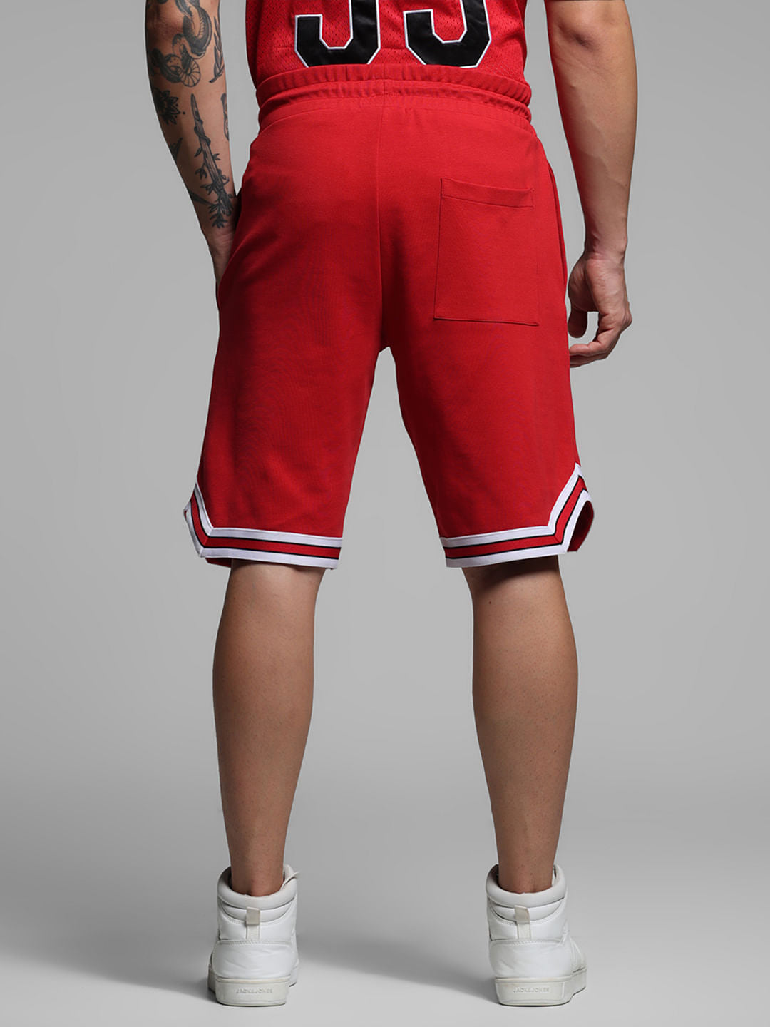 Red Varsity Co-ord Set Shorts