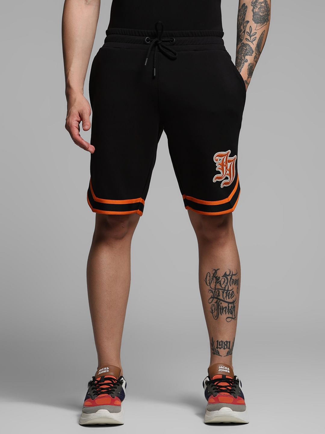 Black Varsity Co-ord Set Shorts