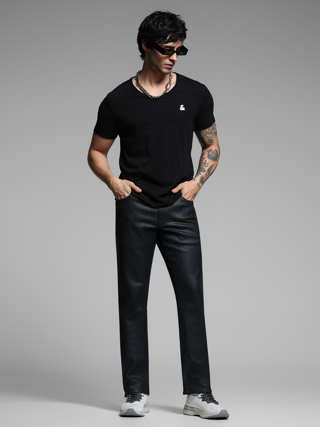 Black Low Rise Glenn Slim Fit Jeans