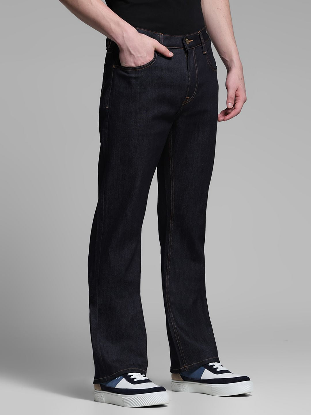 DARK BLUE CLIFF MID RISE JEANS