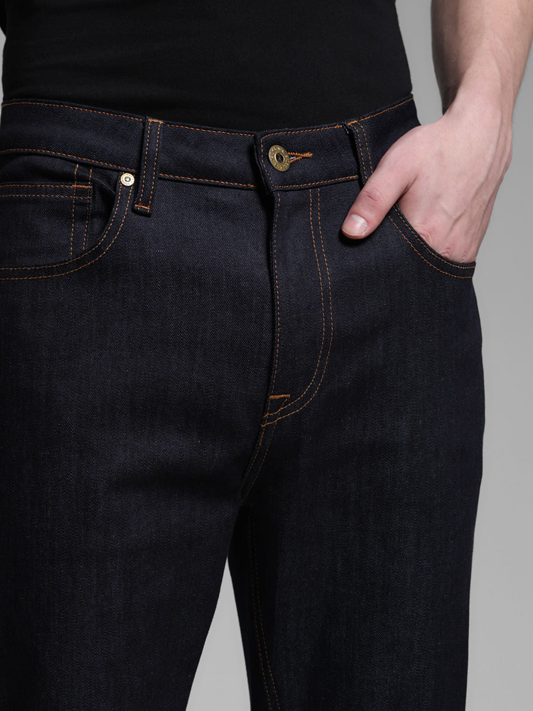 DARK BLUE CLIFF MID RISE JEANS
