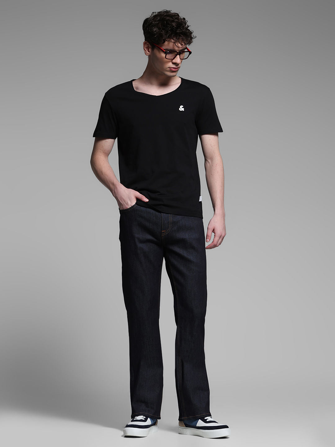 DARK BLUE CLIFF MID RISE JEANS