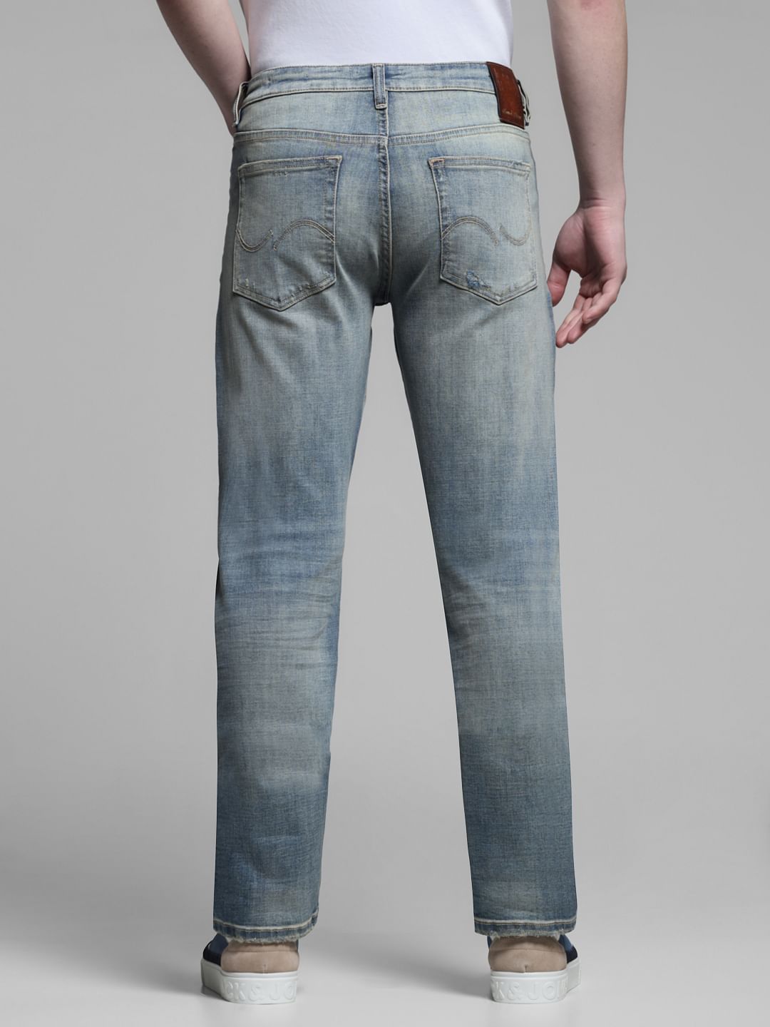 BLUE LOW RISE CLARK REGULAR FIT JEANS