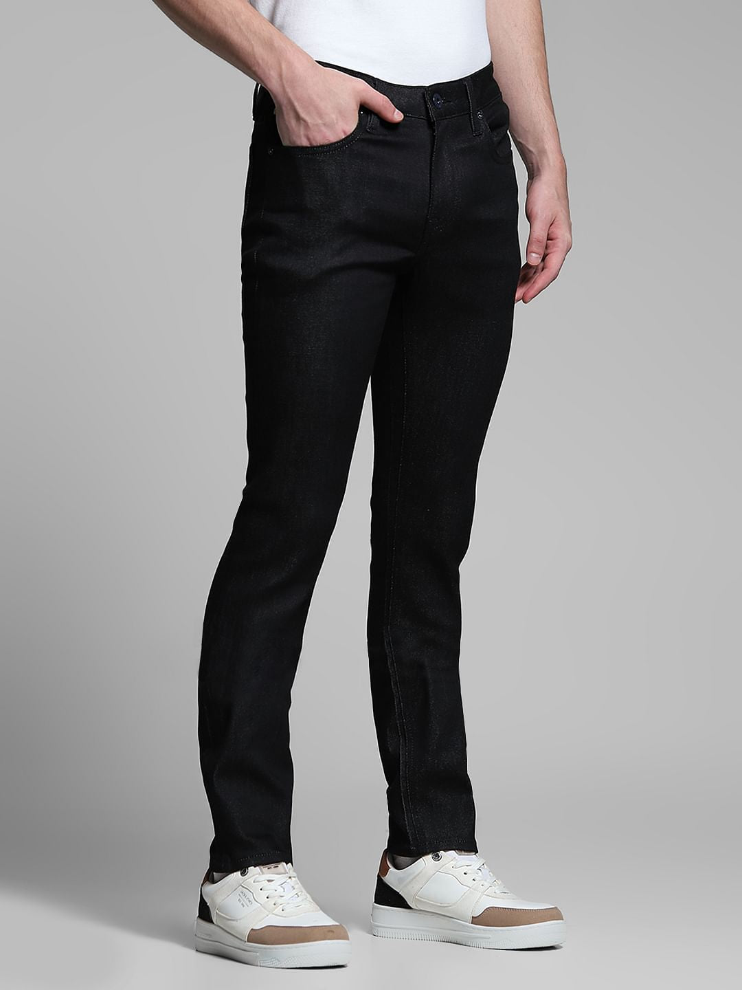 Black Low Rise Glenn Slim Fit Jeans