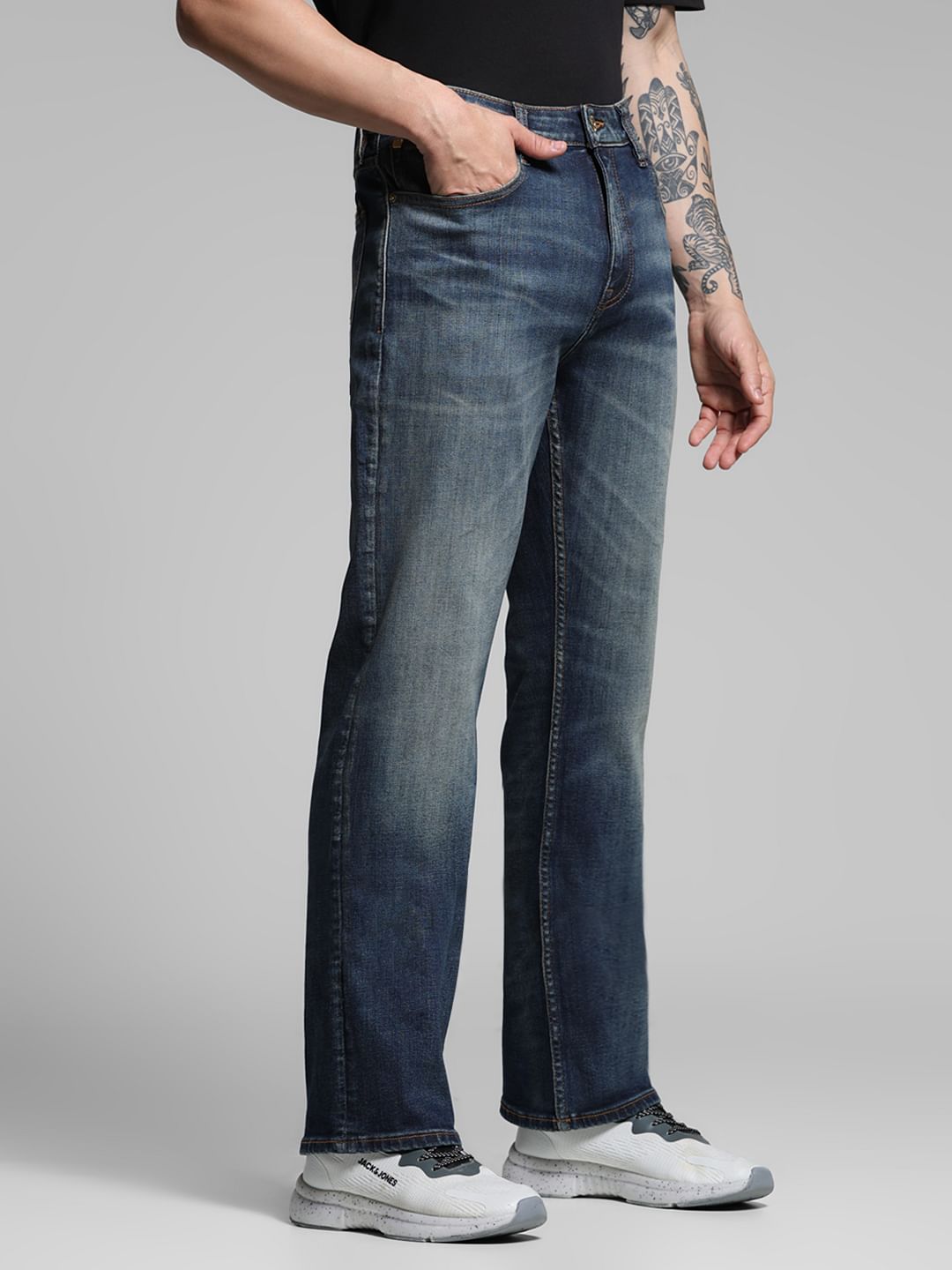 Blue High Rise Cliff Bootcut Jeans