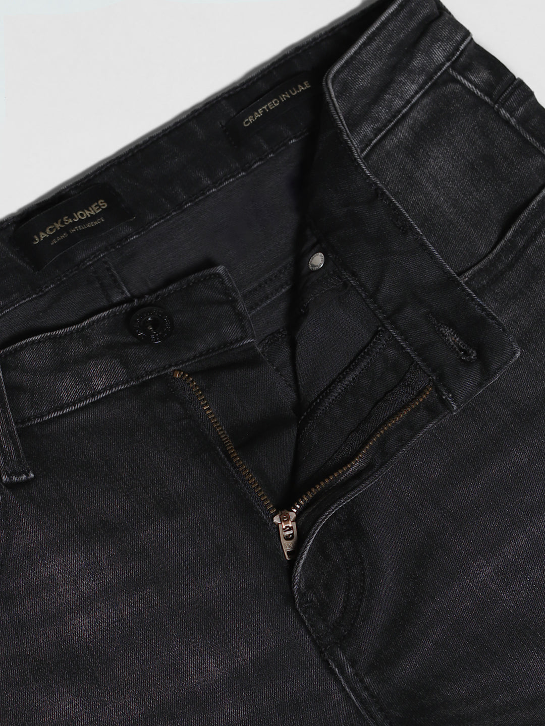 Men's Charcoal Skinny Fit Distressed Low Rise Jeans