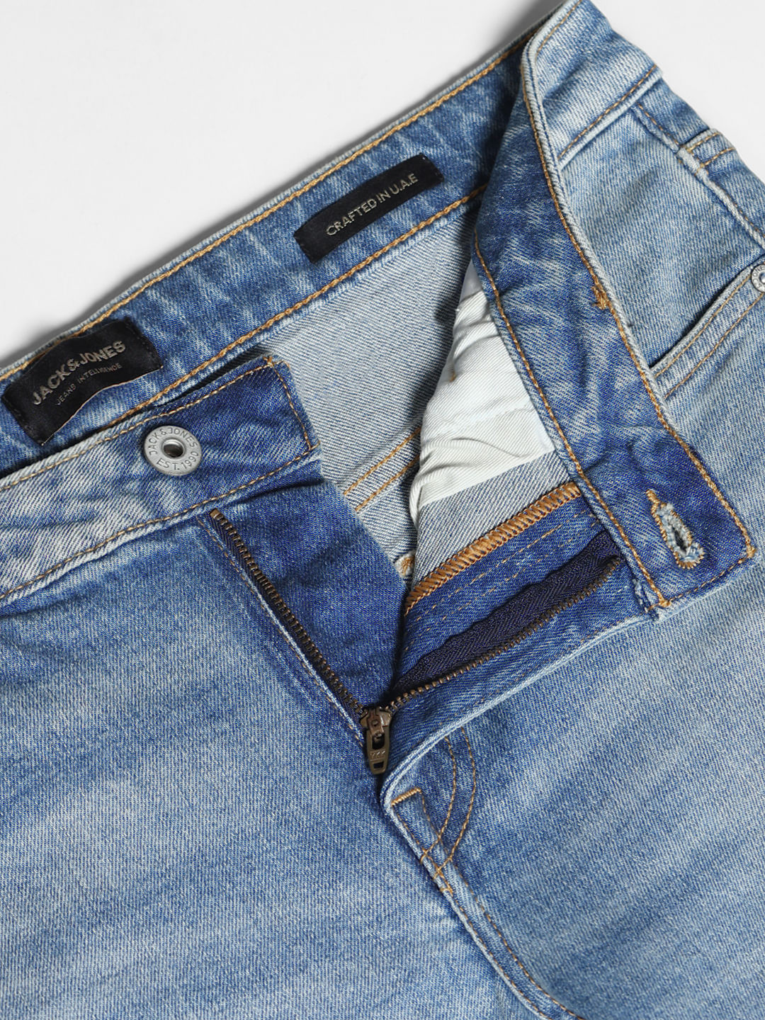 Blue Mid Rise Cropped Brak Slim Jeans