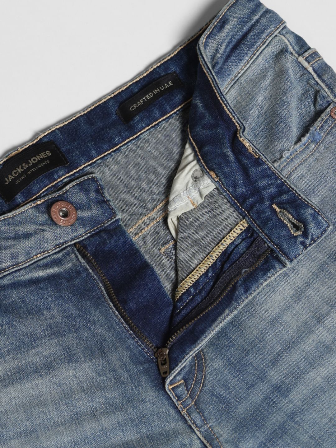 BLUE LOW RISE GLENN SLIM FIT JEANS