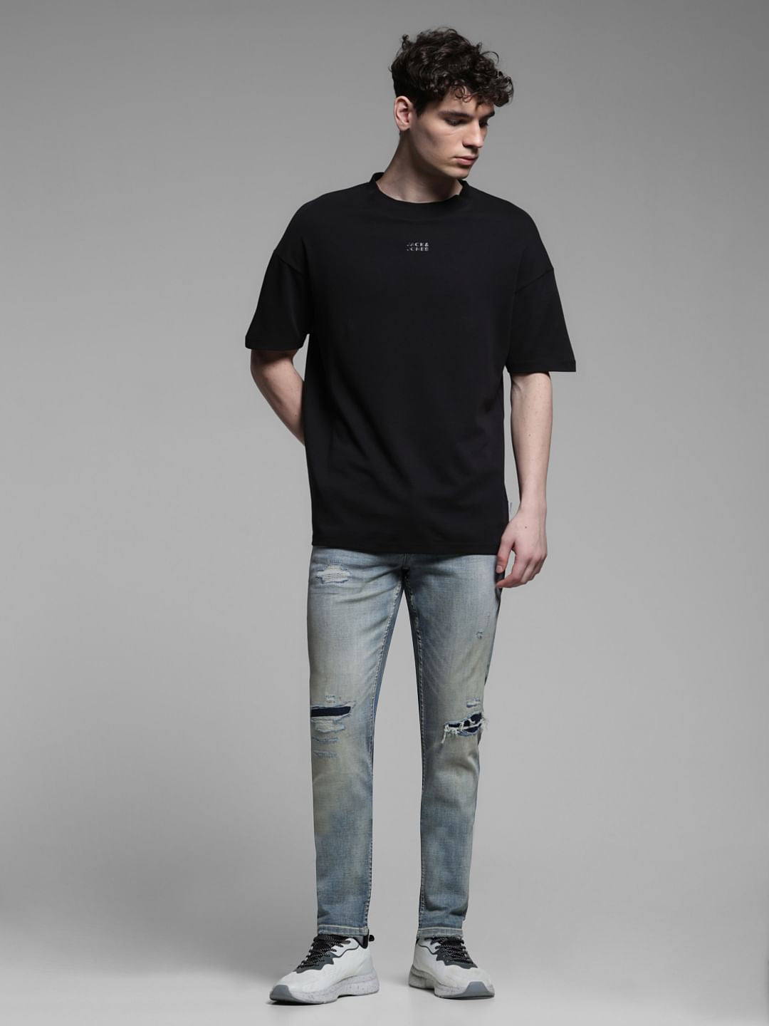 BLUE LOW RISE GLENN SLIM FIT JEANS