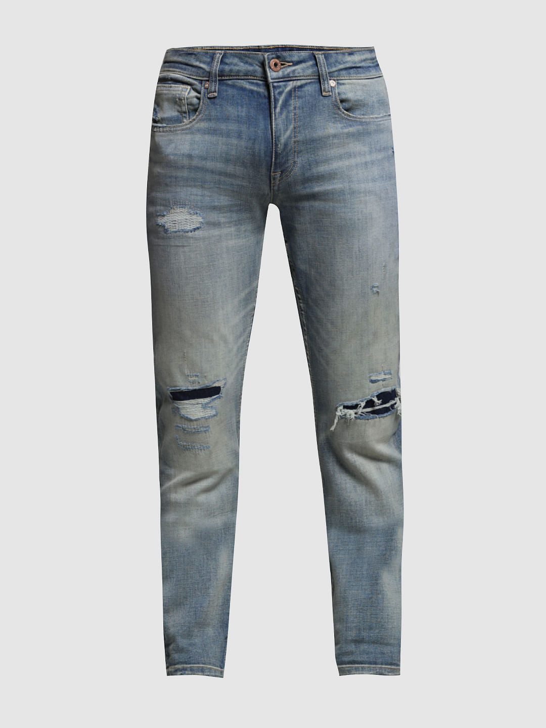 BLUE LOW RISE GLENN SLIM FIT JEANS
