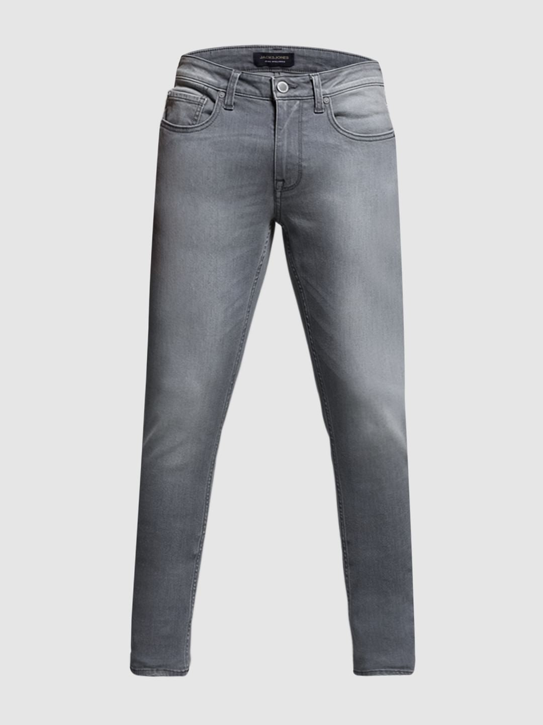 Grey Mid Rise Brak Slim Fit