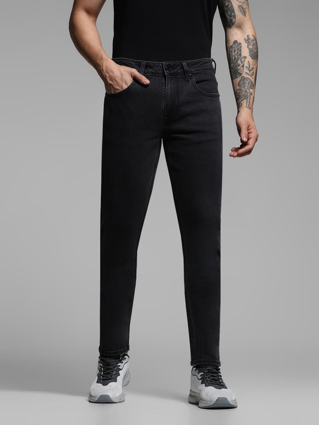 Black Low Rise Glenn Slim Fit Jeans