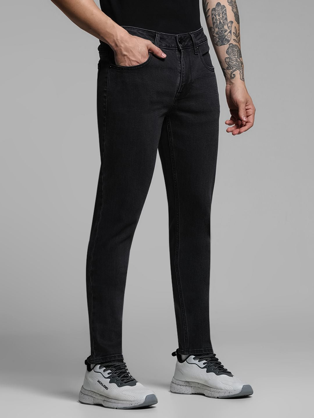 Black Low Rise Glenn Slim Fit Jeans