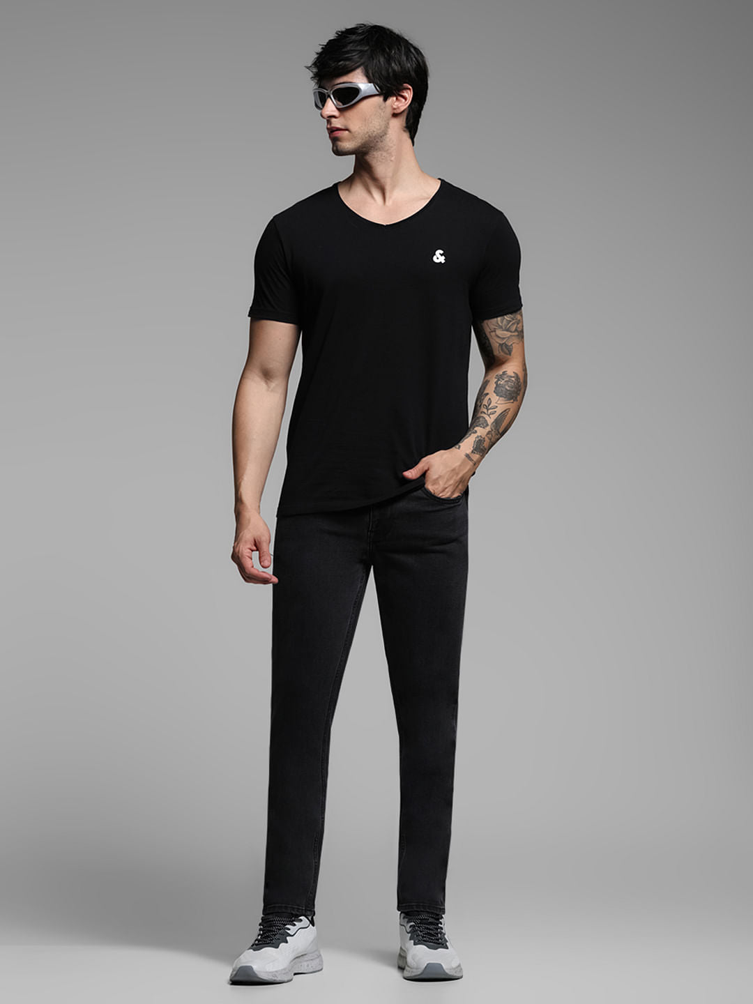 Black Low Rise Glenn Slim Fit Jeans
