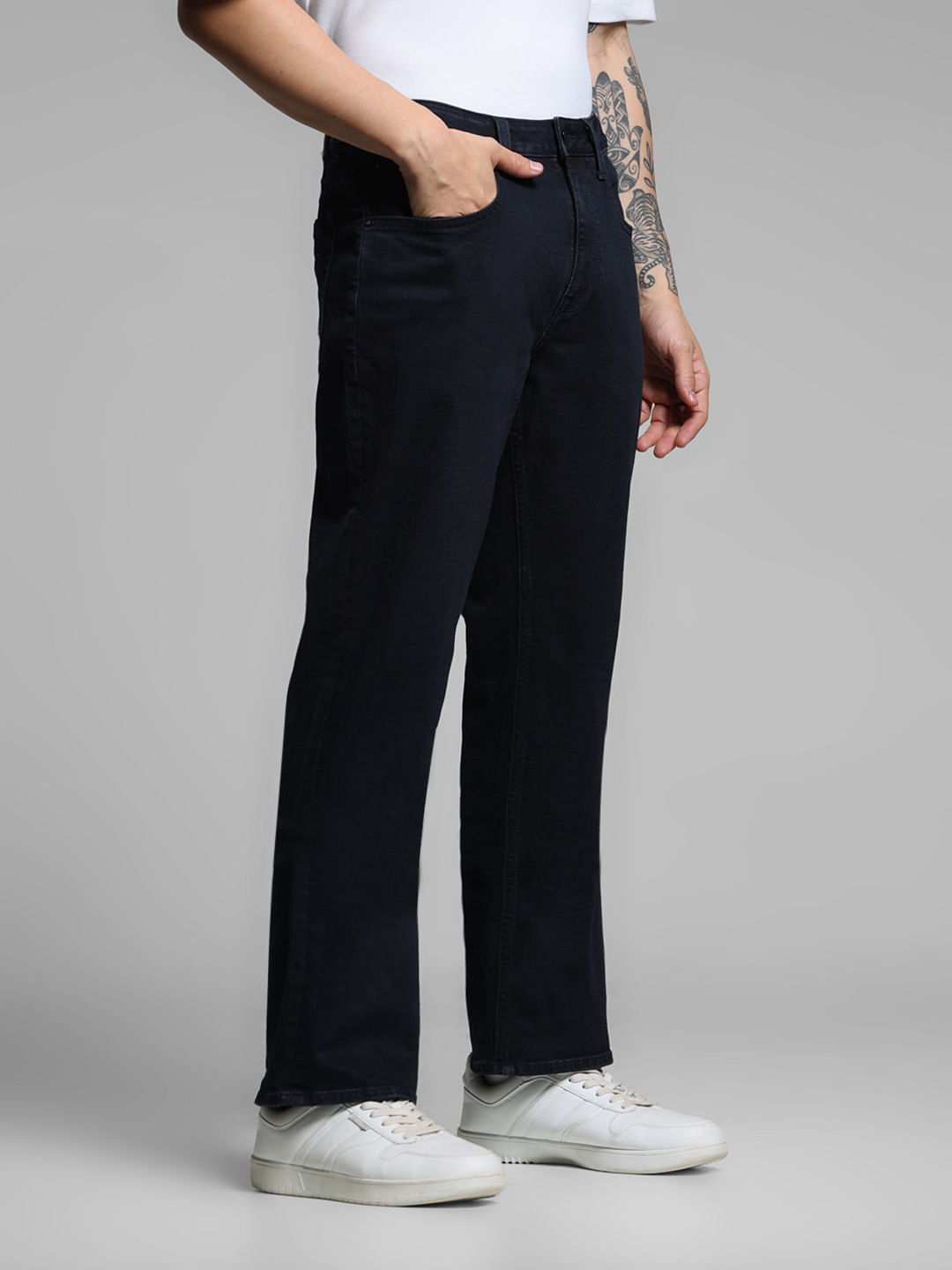 Black High Rise Cliff Bootcut Jeans