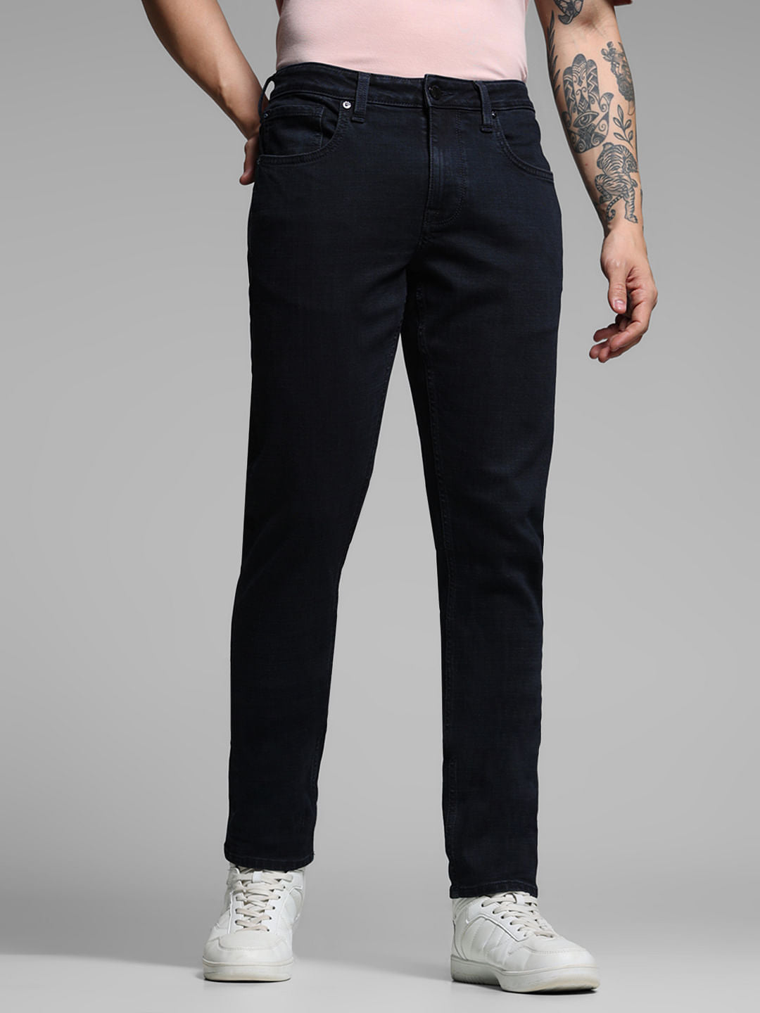 Black Low Rise Glenn Slim Fit Jeans