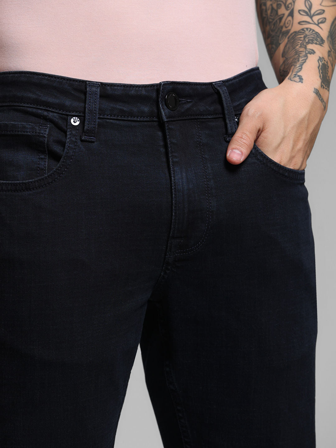 Black Low Rise Glenn Slim Fit Jeans