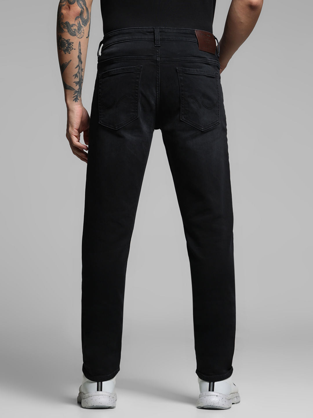 Black Low Rise Knitted Slim Fit Jeans