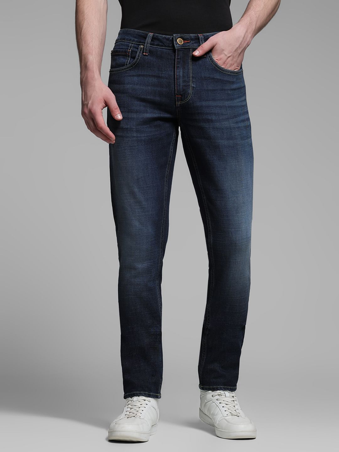 Dark Blue Low Rise Glenn Slim Fit Jeans