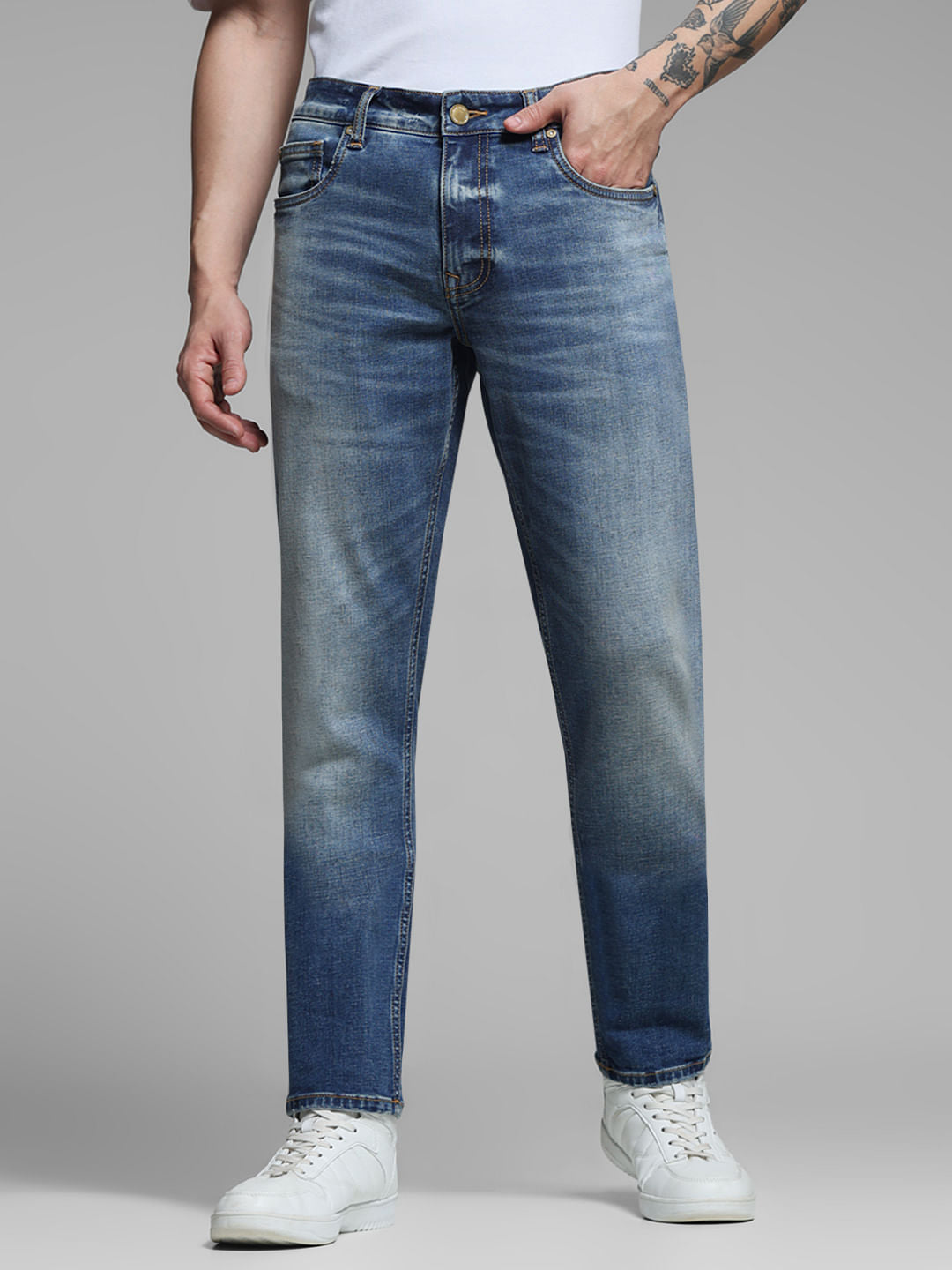 Dark Blue Low Rise Glenn Slim Fit Jeans