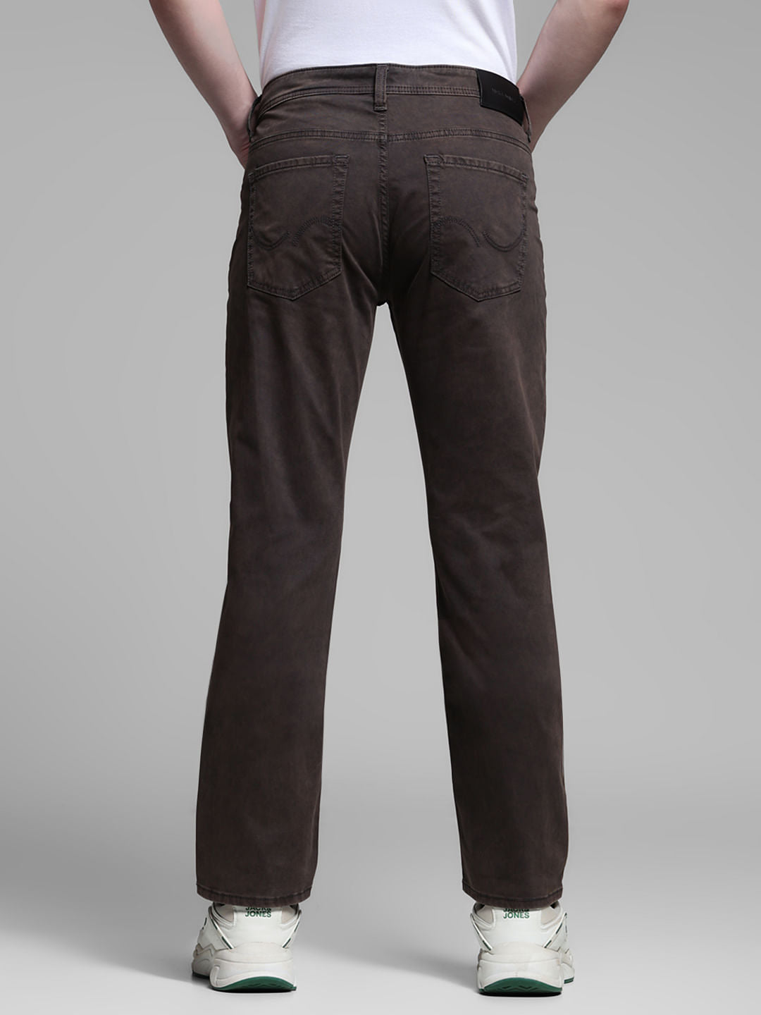 BROWN LOW RISE CLARK REGULAR FIT JEANS