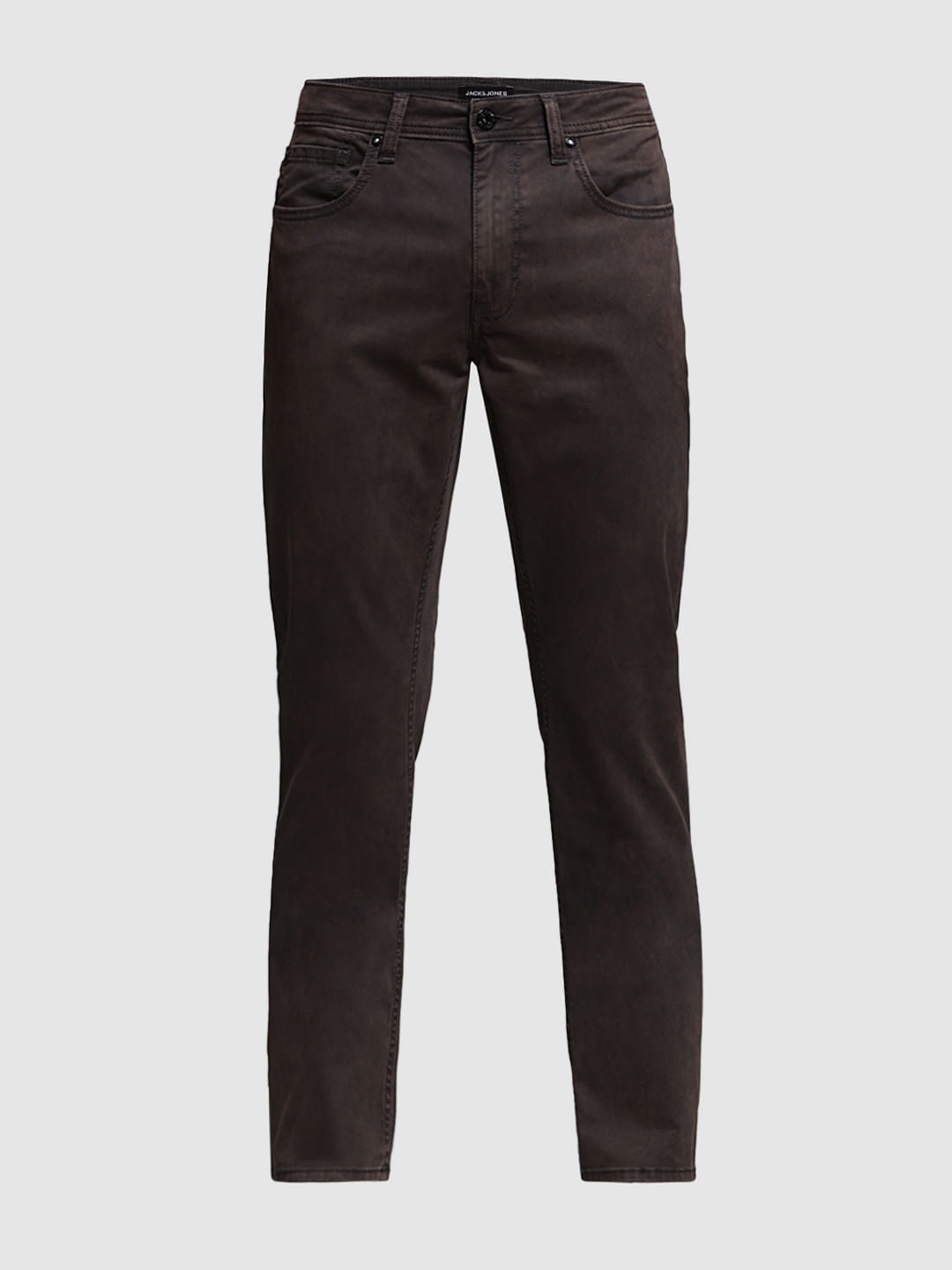 BROWN LOW RISE CLARK REGULAR FIT JEANS