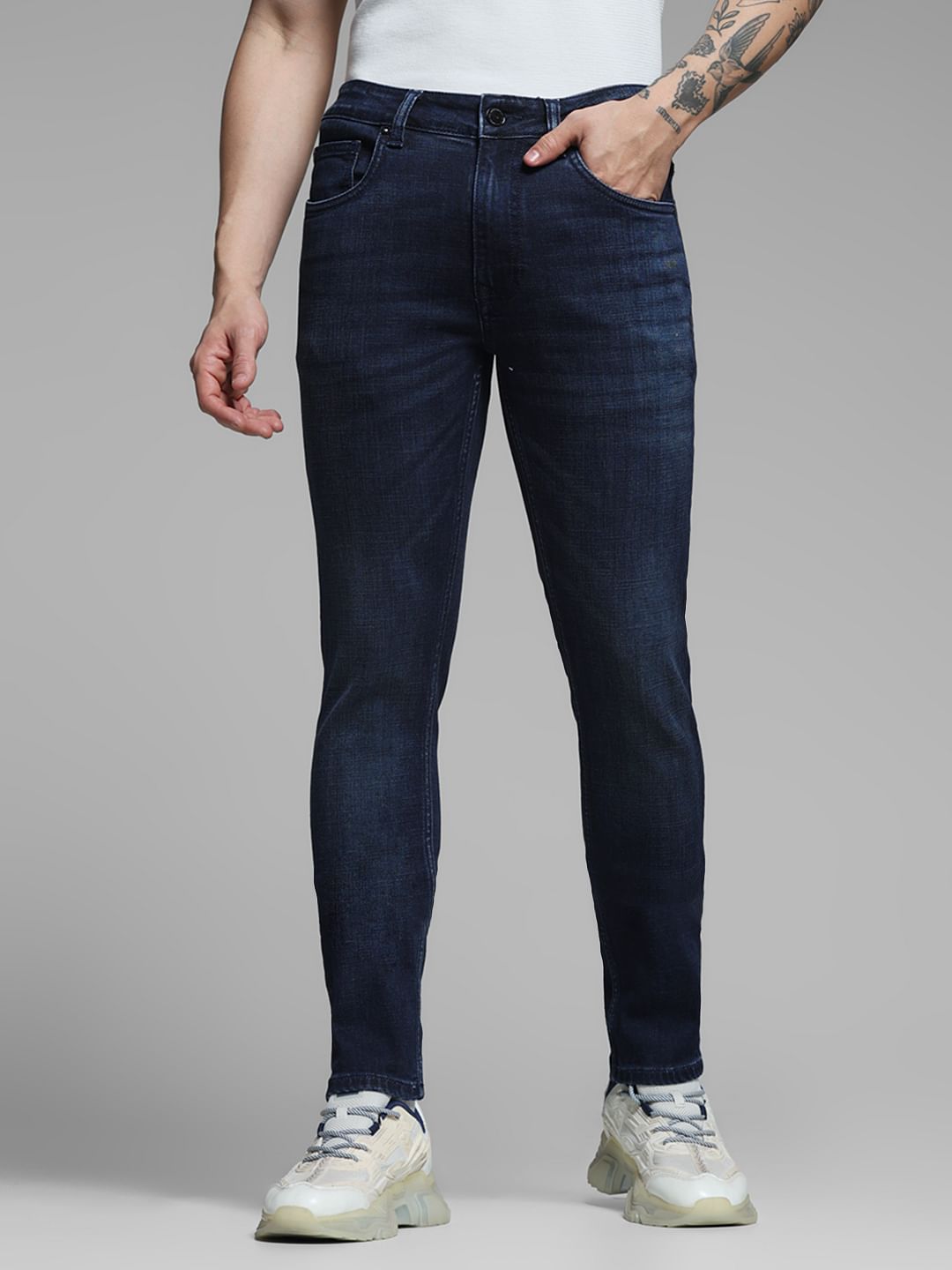 Dark Blue Low Rise Liam Skinny Fit Jeans