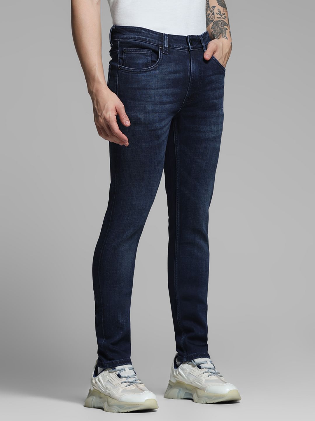 Dark Blue Low Rise Liam Skinny Fit Jeans
