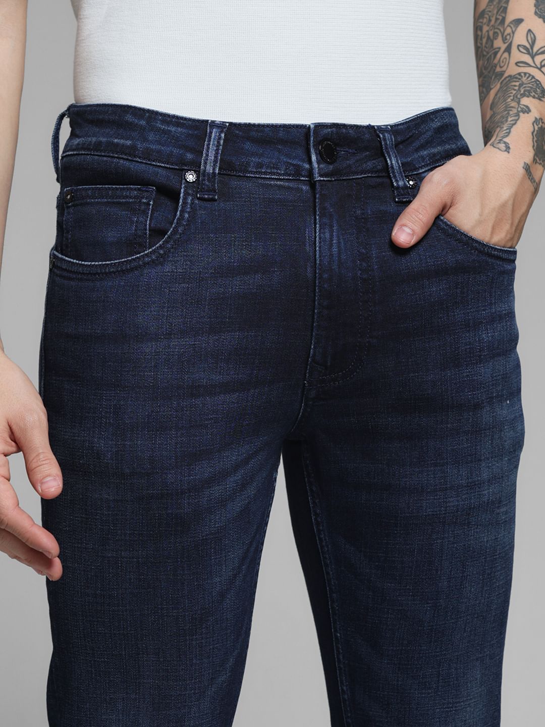 Dark Blue Low Rise Liam Skinny Fit Jeans