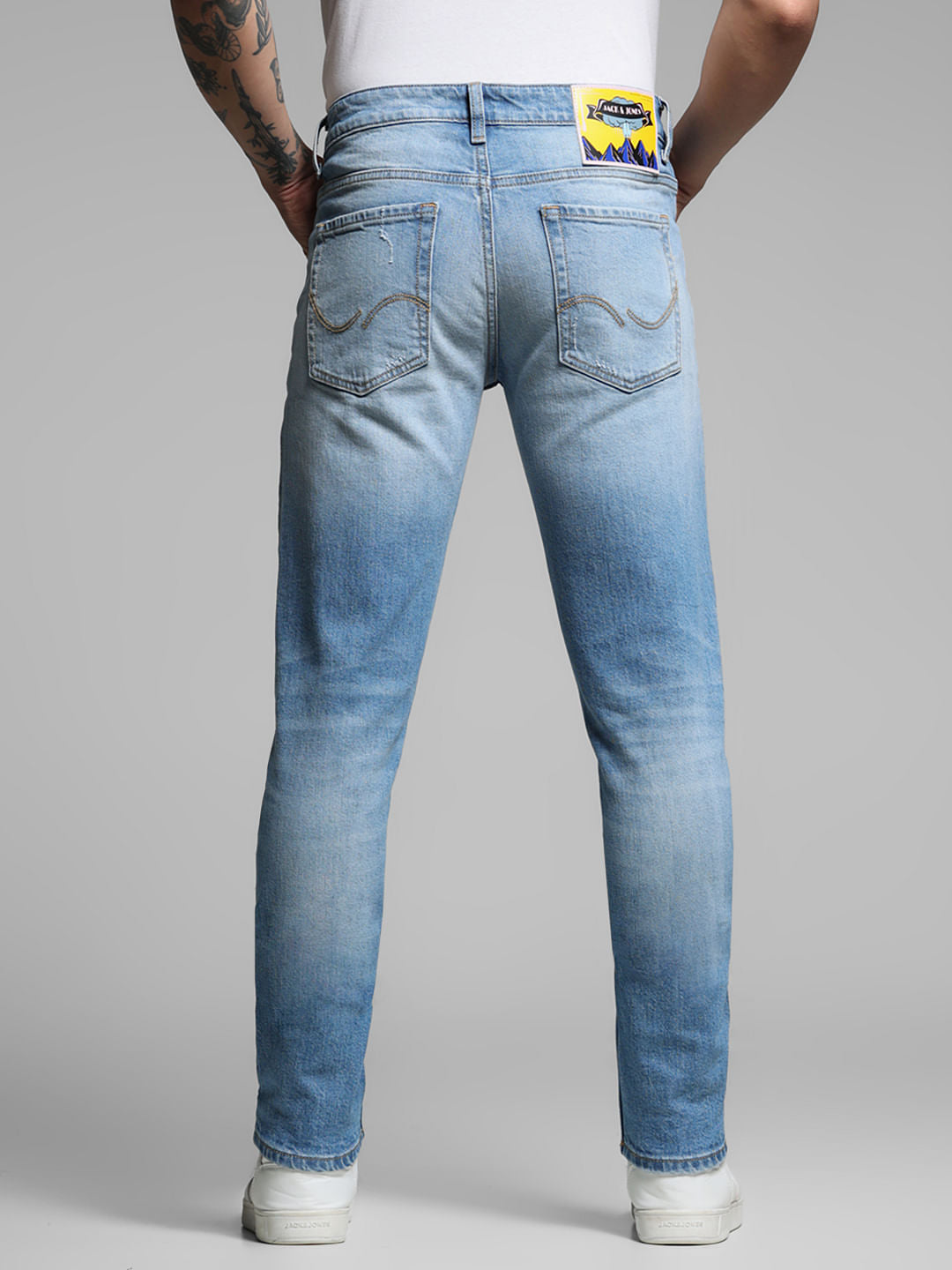 Light Blue Distressed Glenn Slim Fit Jeans