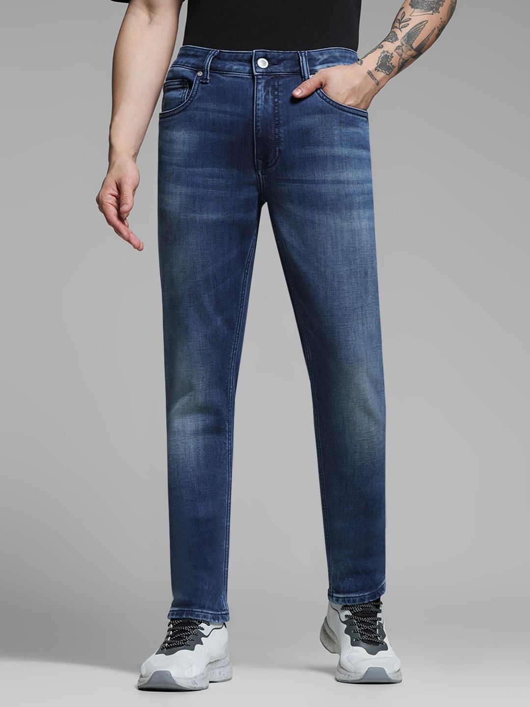 Dark Blue Low Rise Ben Skinny Fit Jeans - Main Image