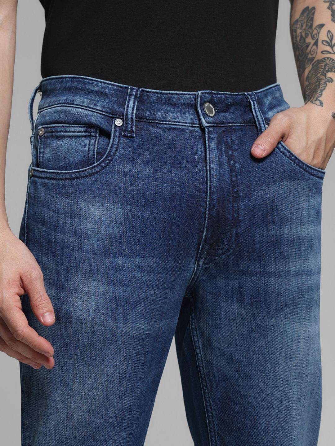 Dark Blue Low Rise Ben Skinny Fit Jeans