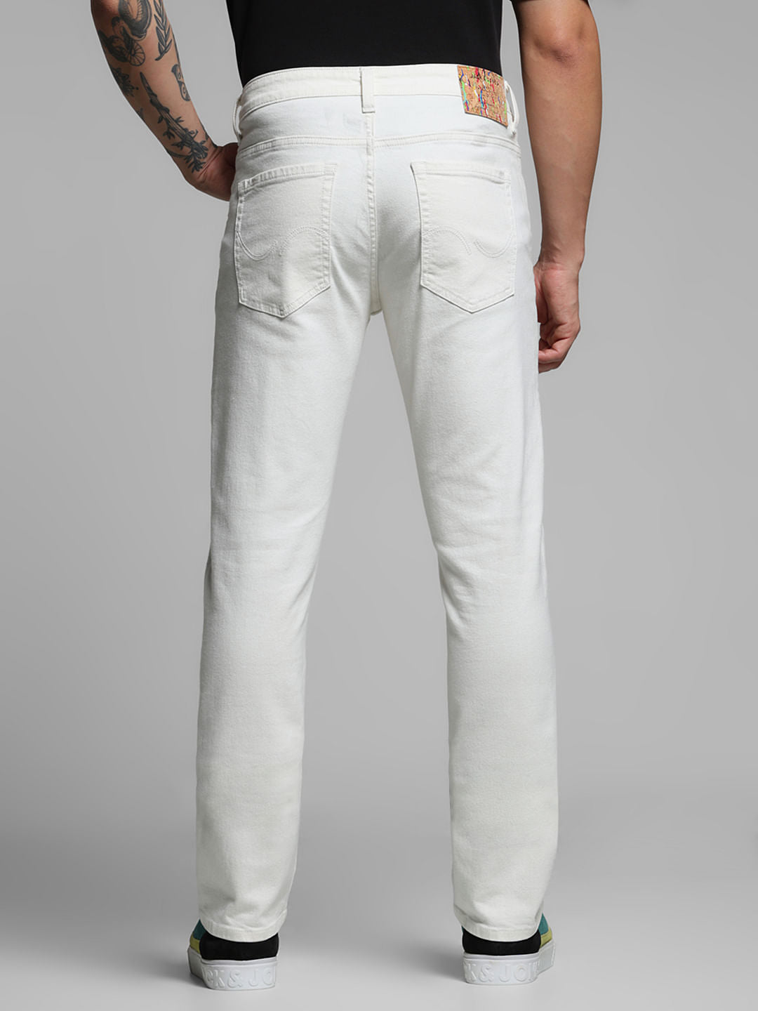 White Distressed Clark Regular Fit Jeans