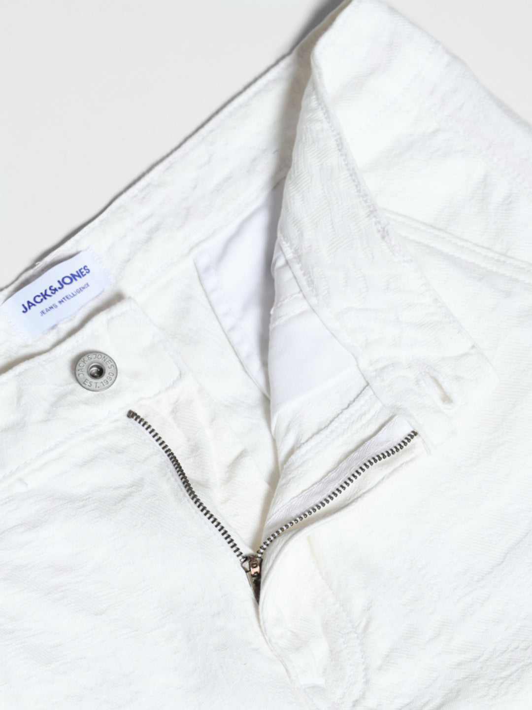 White Low Rise Ace Anti Fit Jeans