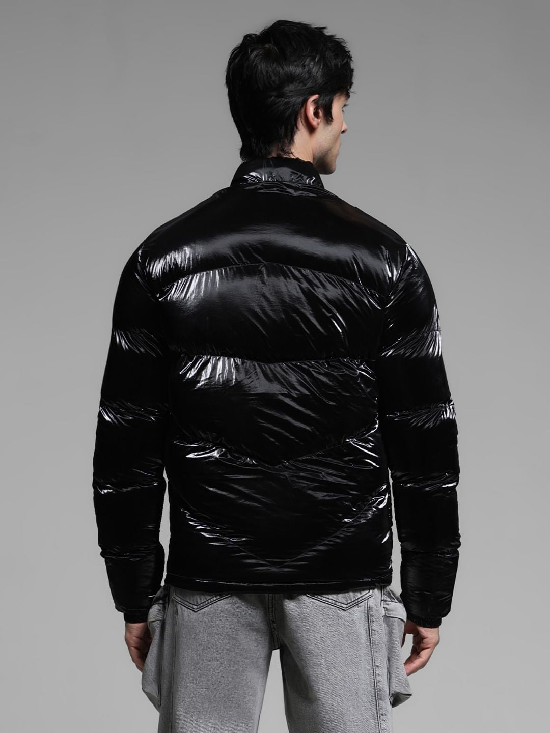 Black High Neck Puffer Jacket