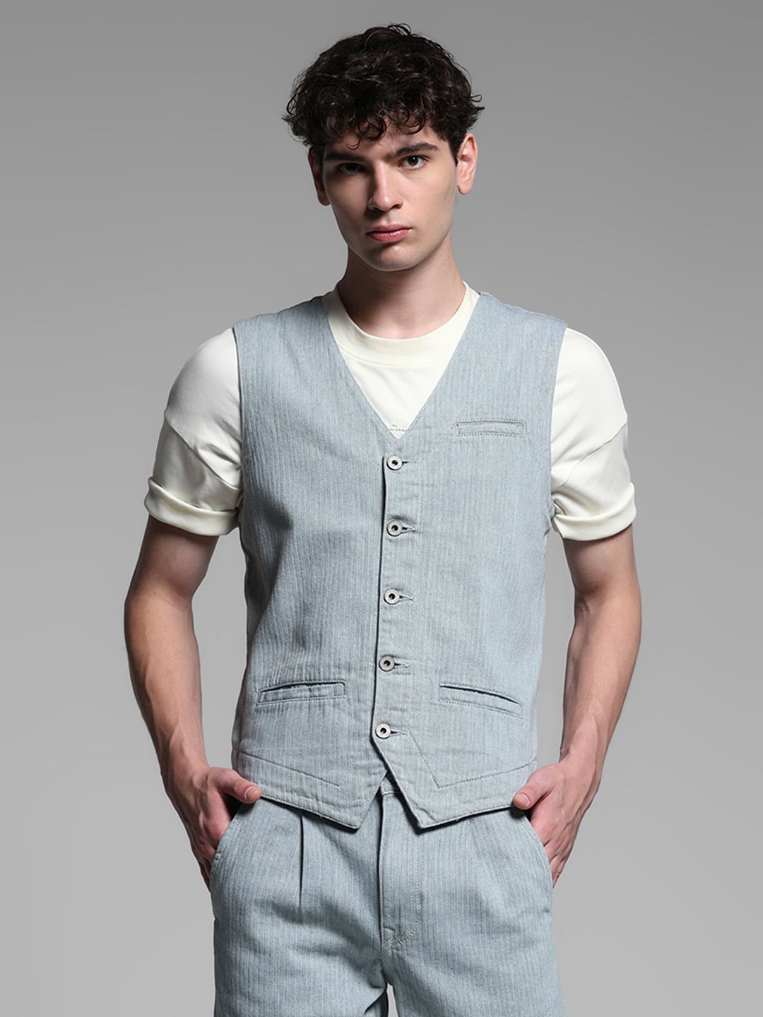 GREY DENIM VEST