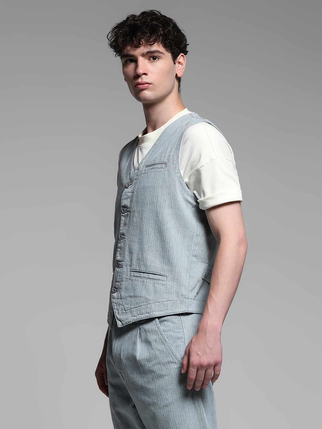 GREY DENIM VEST