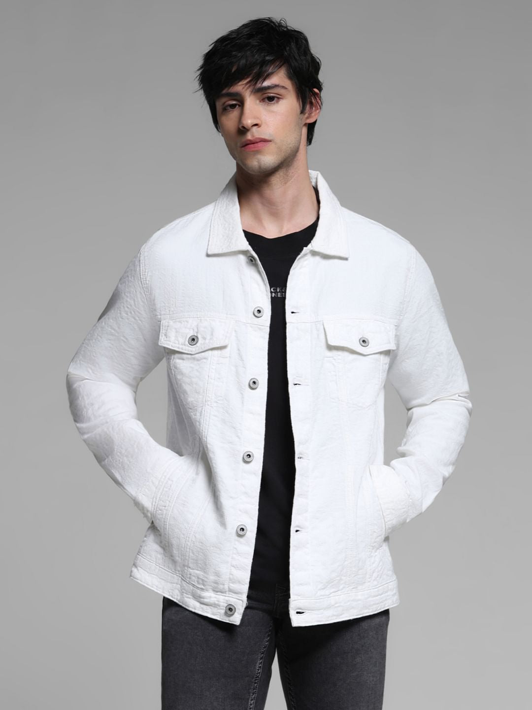 White Cotton Denim Jacket