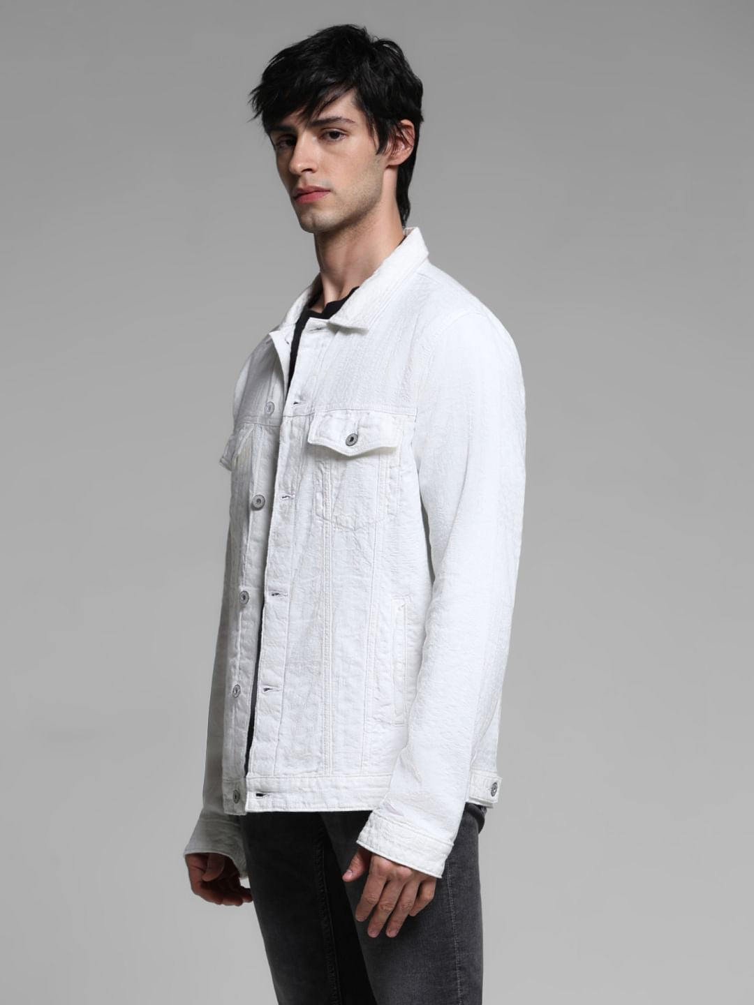 White Cotton Denim Jacket