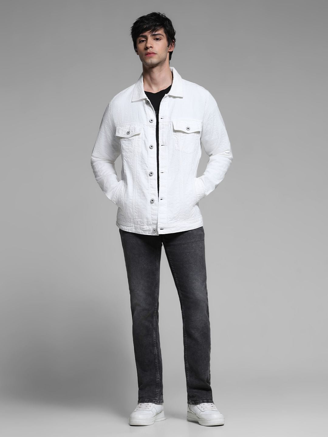 White Cotton Denim Jacket